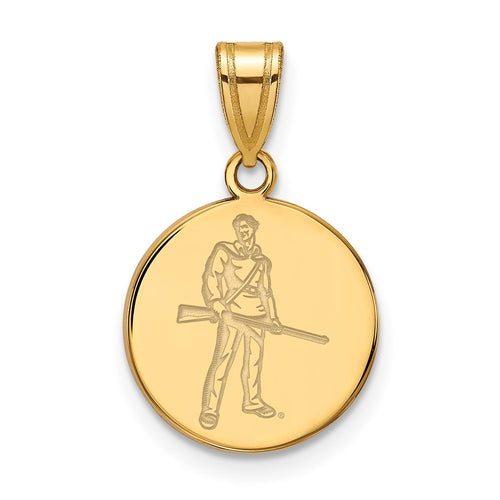 10k Gold LogoArt West Virginia University Mountaineer Medium Disc Pendant