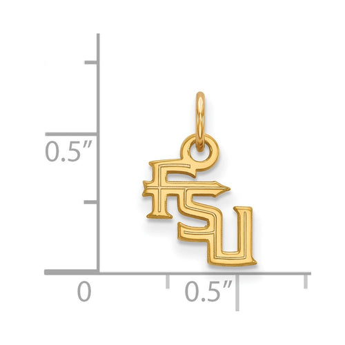 10k Gold LogoArt Florida State University F-S-U Extra Small Pendant