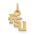 Sterling Silver Gold-plated LogoArt Florida State University F-S-U Extra Small Pendant