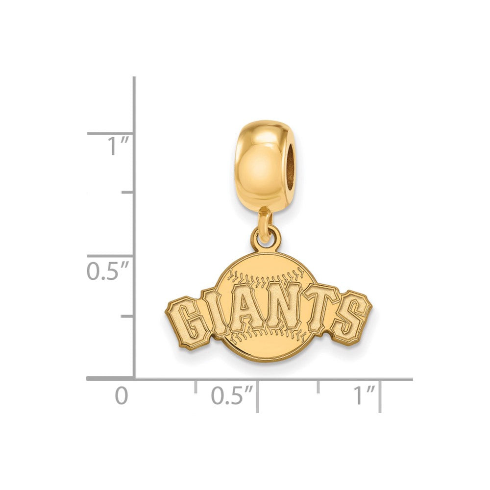Sterling Silver Gold Plated Major League Baseball LogoArt San Francisco Giants Dangle Bead