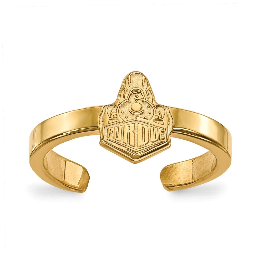 Sterling Silver Gold-plated LogoArt Purdue University Boilermakers Train Logo Toe Ring