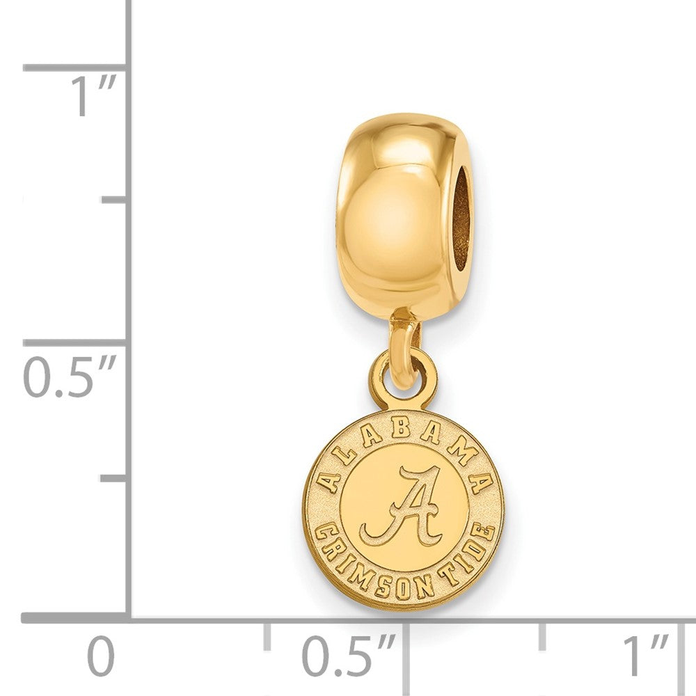 Sterling Silver Gold-plated LogoArt University of Alabama Crimson Tide Extra Small Dangle Bead Charm