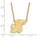 10k Gold LogoArt University of Kansas Jayhawk Large Pendant 18 inch Necklace