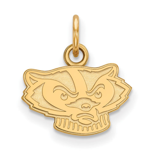 10k Gold LogoArt University of Wisconsin Badger Extra Small Pendant