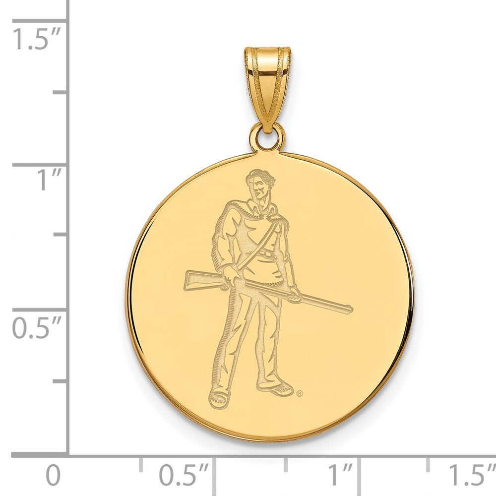10k Gold LogoArt West Virginia University Mountaineer Extra Large Disc Pendant