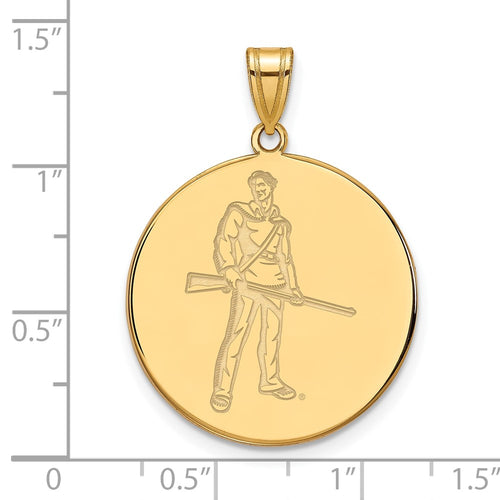 10k Gold LogoArt West Virginia University Mountaineer Extra Large Disc Pendant