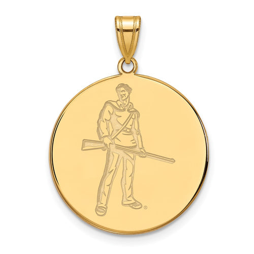 10k Gold LogoArt West Virginia University Mountaineer Extra Large Disc Pendant