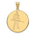 14k Gold LogoArt West Virginia University Mountaineer Extra Large Disc Pendant