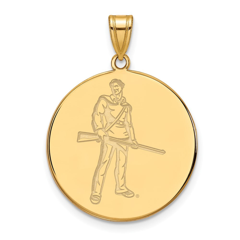14k Gold LogoArt West Virginia University Mountaineer Extra Large Disc Pendant