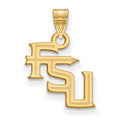 14k Gold LogoArt Florida State University F-S-U Small Pendant