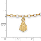 Sterling Silver Gold-plated LogoArt Purdue University Boilermakers Train Logo 9 inch Anklet