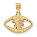 Sterling Silver Gold-plated LogoArt University of Kentucky U-K Wildcat Football Pendant