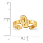 Sterling Silver Gold-plated LogoArt University of Oklahoma O-U Toe Ring