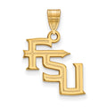 Sterling Silver Gold-plated LogoArt Florida State University F-S-U Medium Pendant