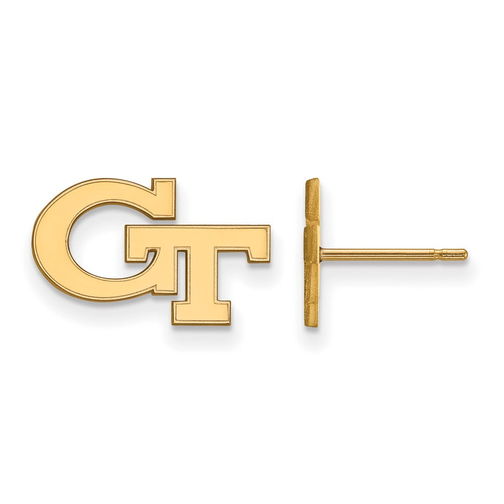 14k Gold LogoArt Georgia Institute of Technology G-T Extra Small Post Earrings