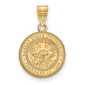 Sterling Silver Gold-plated LogoArt Kansas State University Medium Crest Pendant