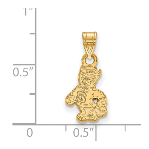 10k Gold LogoArt North Carolina State University Wolf Small Pendant