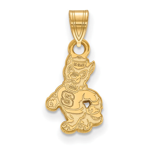 10k Gold LogoArt North Carolina State University Wolf Small Pendant