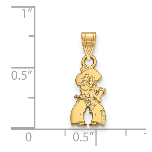 10k Gold LogoArt Oklahoma State University Cowboy Small Pendant