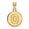 14k Gold LogoArt The Ohio State University Letter O Small Disc Pendant