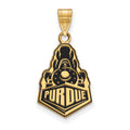 Sterling Silver Gold-plated LogoArt Purdue University Boilermakers Train Logo Large Enameled Pendant
