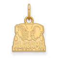 Sterling Silver Gold-plated LogoArt University of Alabama Elephant Extra Small Pendant