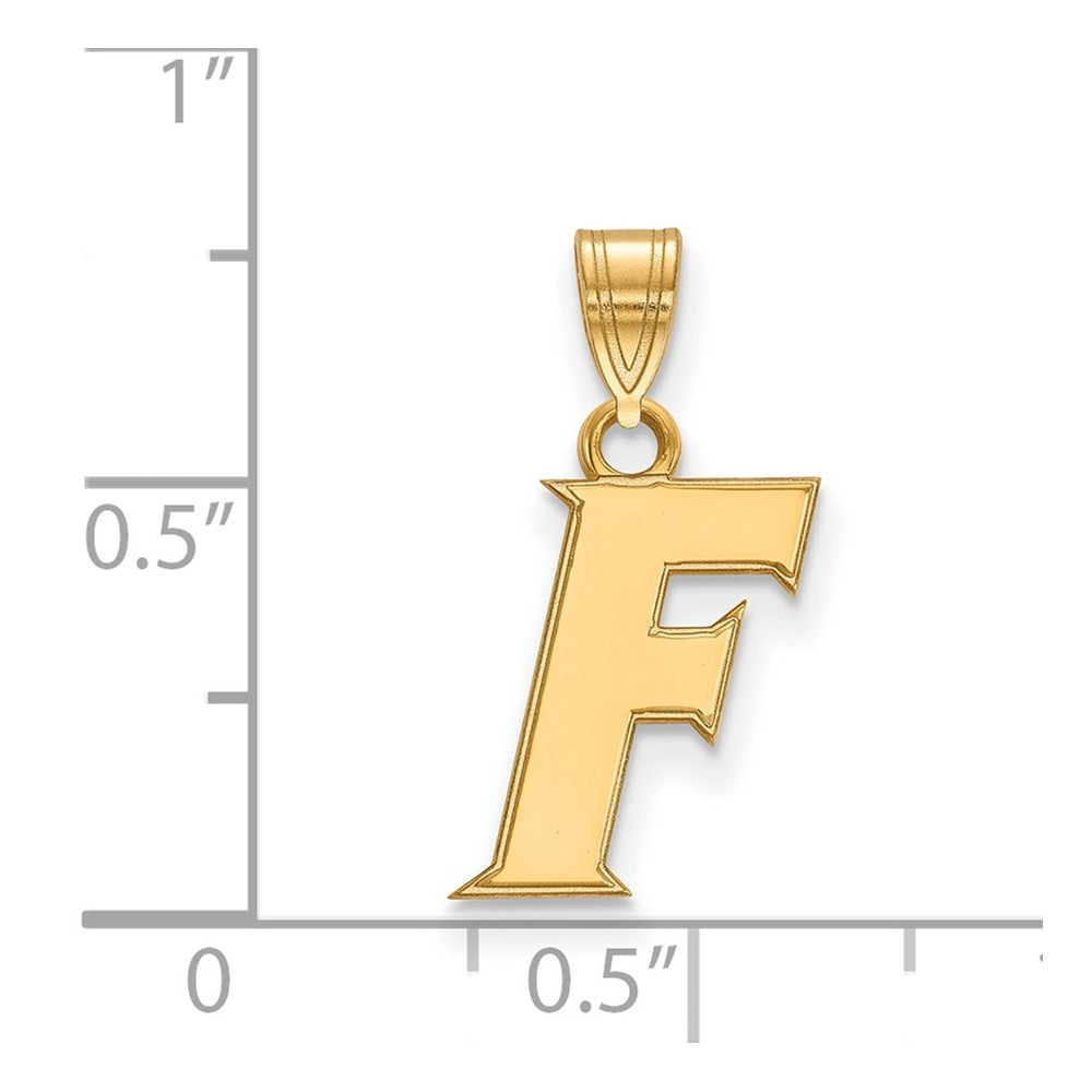 Sterling Silver Gold-plated LogoArt University of Florida Letter F Small Pendant