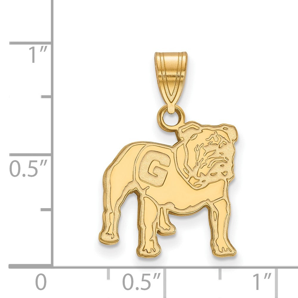 14k Gold LogoArt University of Georgia Bulldog Medium Pendant