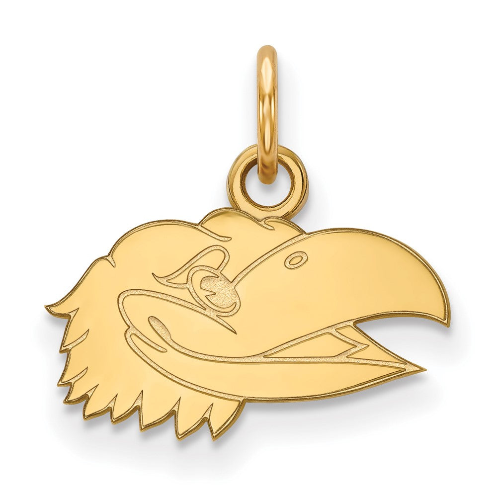 10k Gold LogoArt University of Kansas Jayhawk Extra Small Pendant