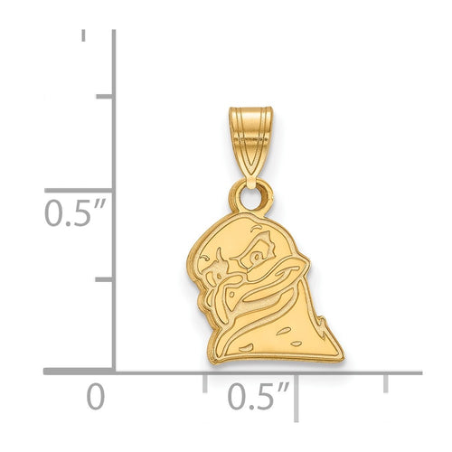10k Gold LogoArt Virginia Tech HokieBird Small Pendant