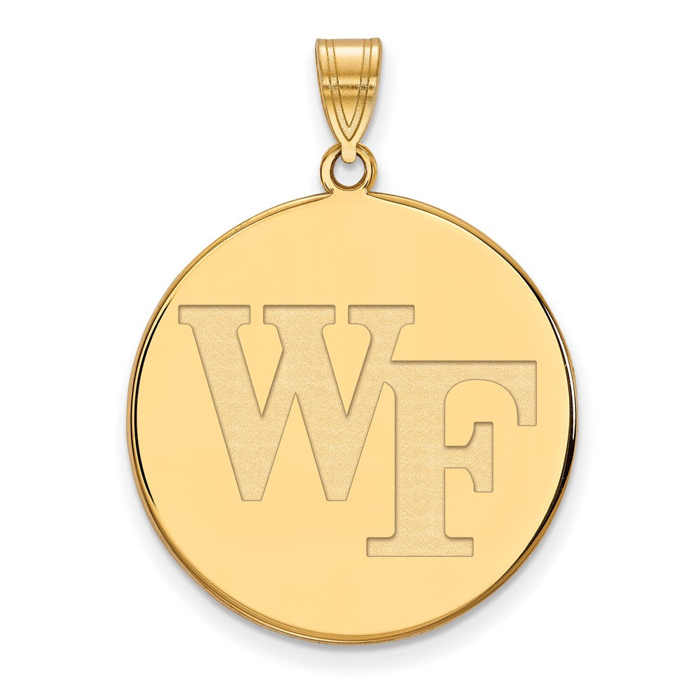 10k Gold LogoArt Wake Forest University W-F Extra Large Disc Pendant