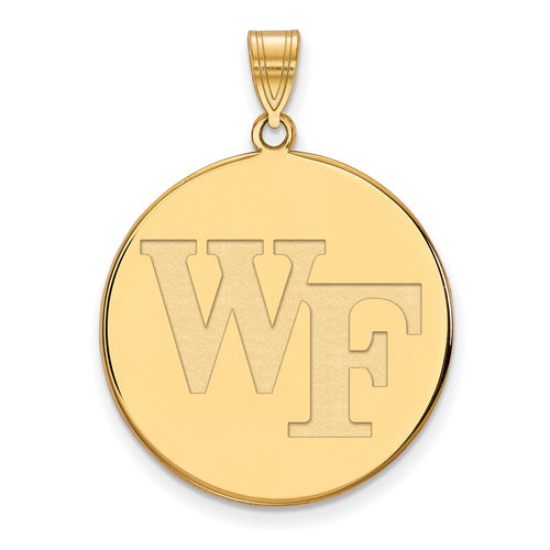 10k Gold LogoArt Wake Forest University W-F Extra Large Disc Pendant