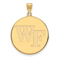 14k Gold LogoArt Wake Forest University W-F Extra Large Disc Pendant