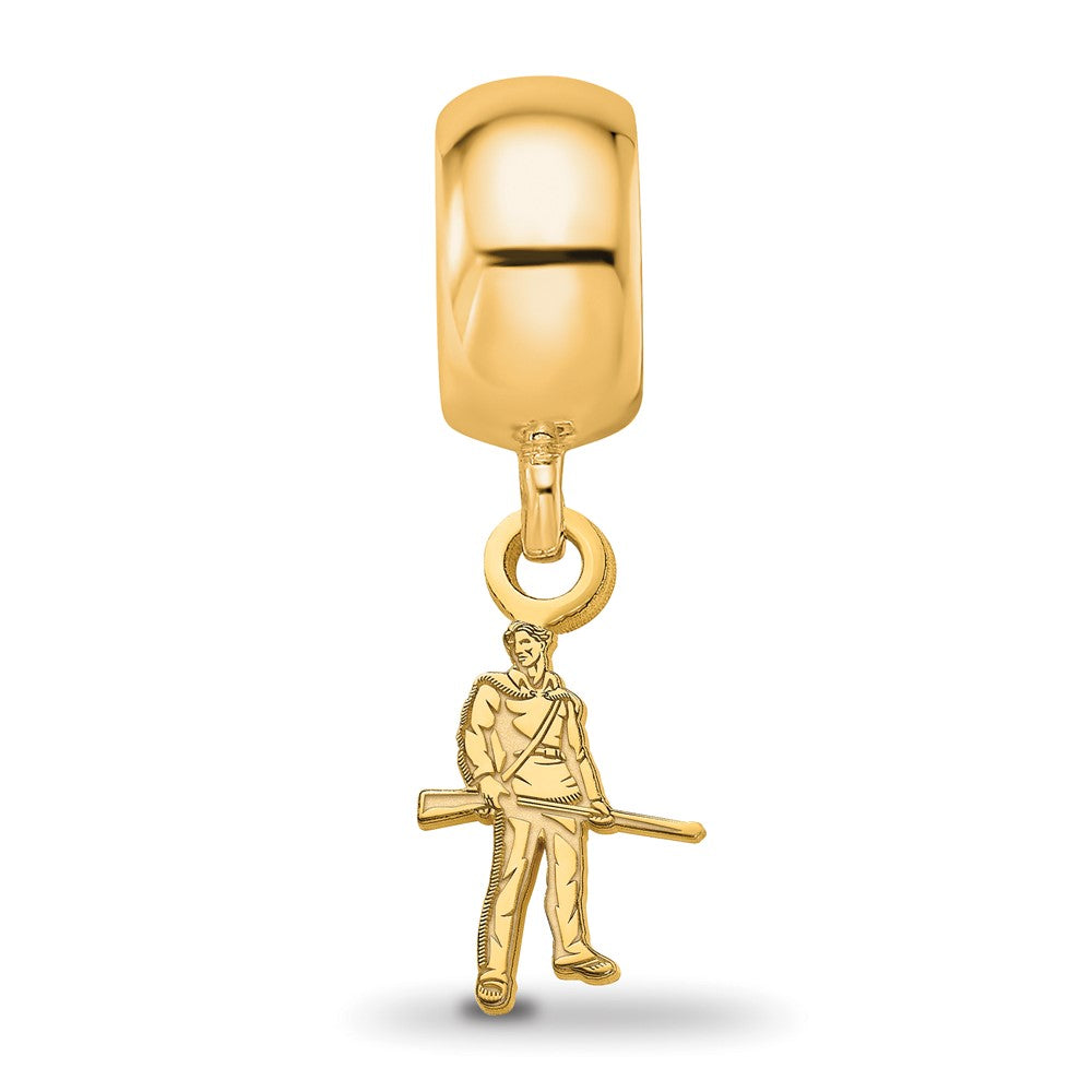 Sterling Silver Gold-plated LogoArt West Virginia University Mountaineer Small Dangle Bead Charm