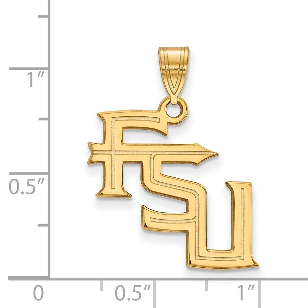 14k Gold LogoArt Florida State University F-S-U Large Pendant