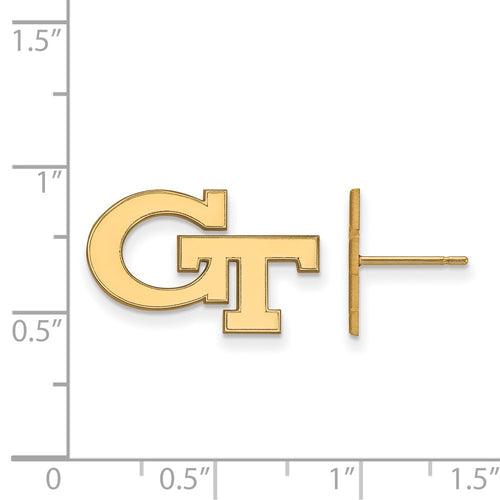 10k Gold LogoArt Georgia Institute of Technology G-T Small Post Earrings