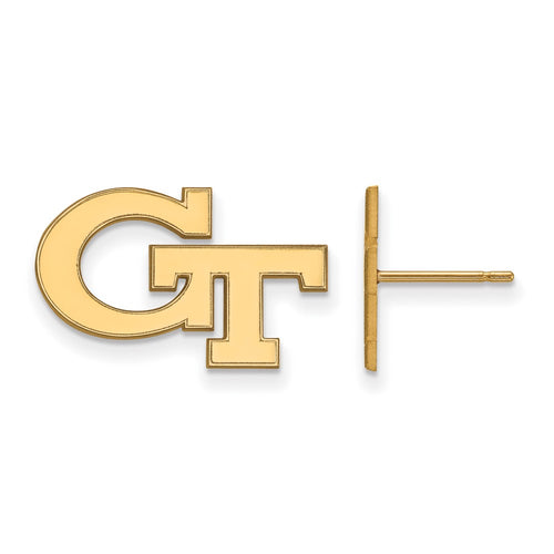 10k Gold LogoArt Georgia Institute of Technology G-T Small Post Earrings