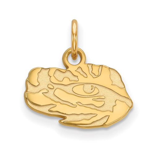 10k Gold LogoArt Louisiana State University Tiger Eye Extra Small Pendant