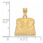 10k Gold LogoArt University of Alabama Elephant Small Pendant