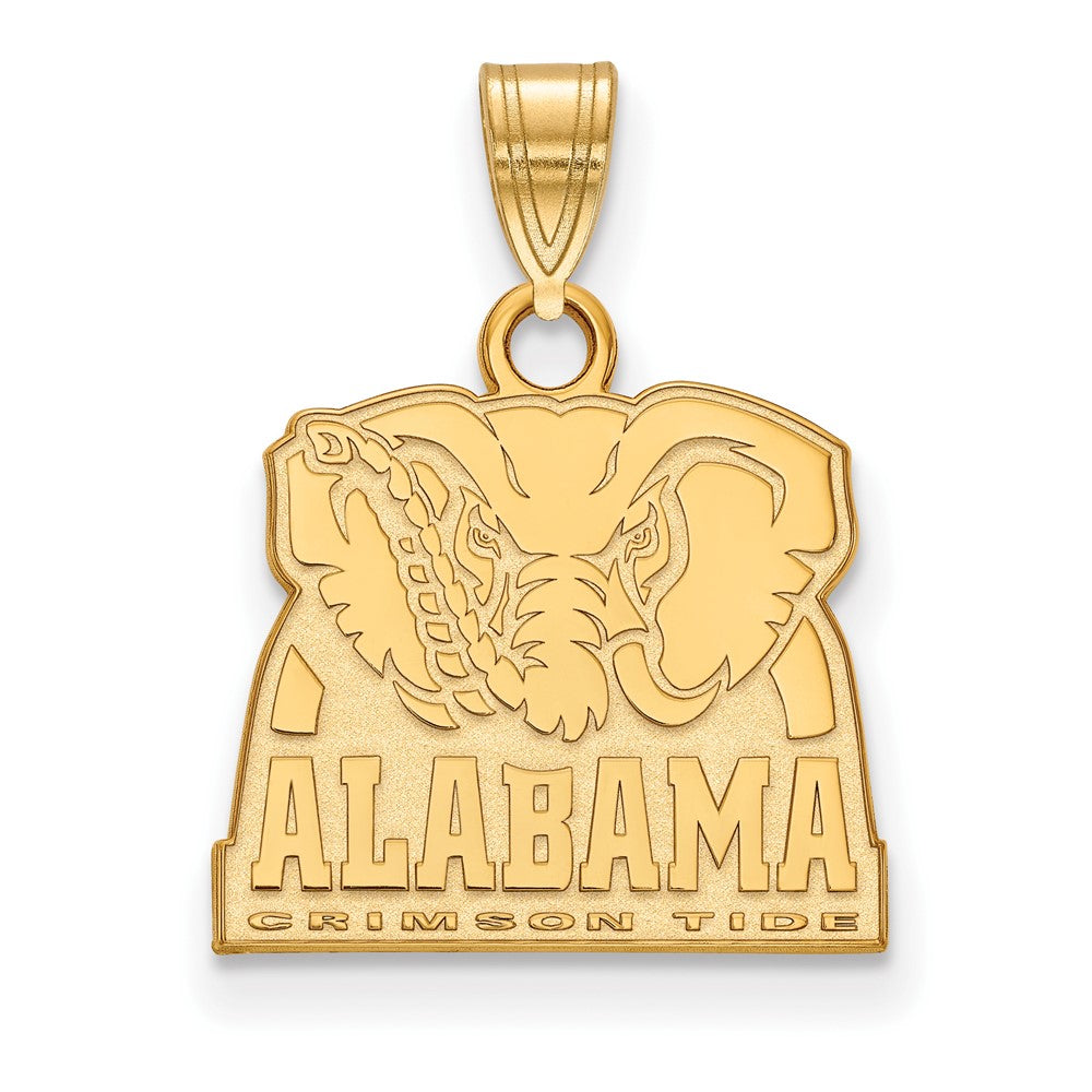 Sterling Silver Gold-plated LogoArt University of Alabama Elephant Small Pendant