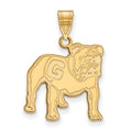 Sterling Silver Gold-plated LogoArt University of Georgia Bulldog Large Pendant