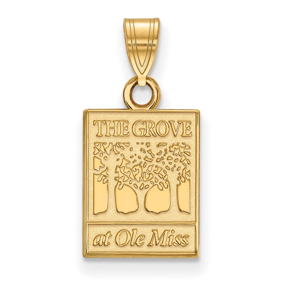 Sterling Silver Gold-plated LogoArt University of Mississippi The Grove at Ole Miss Small Pendant