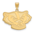 10k Gold LogoArt University of Wisconsin Badger Large Pendant