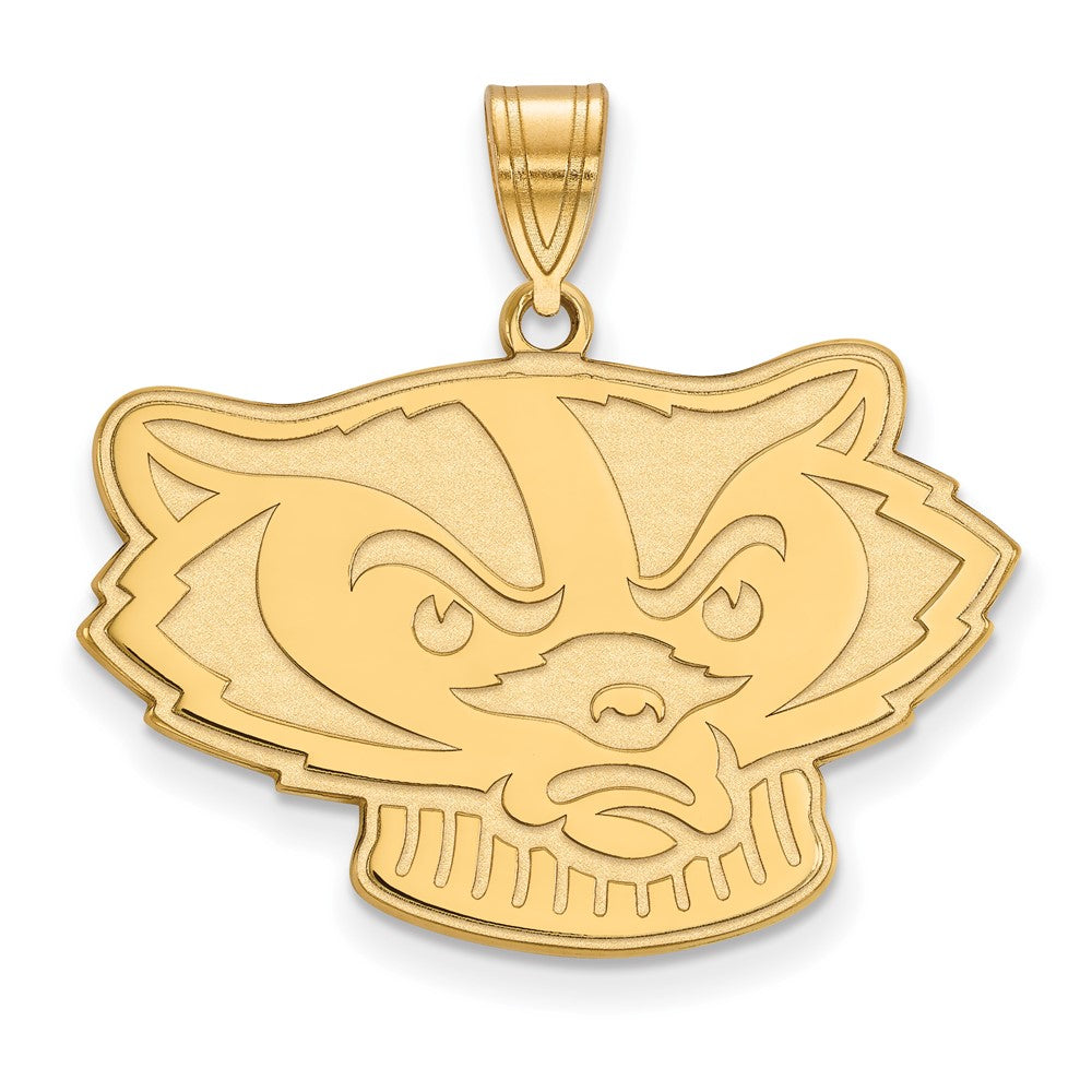 10k Gold LogoArt University of Wisconsin Badger Large Pendant