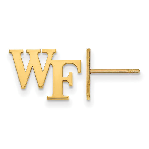 10k Gold LogoArt Wake Forest University W-F Extra Small Post Earrings