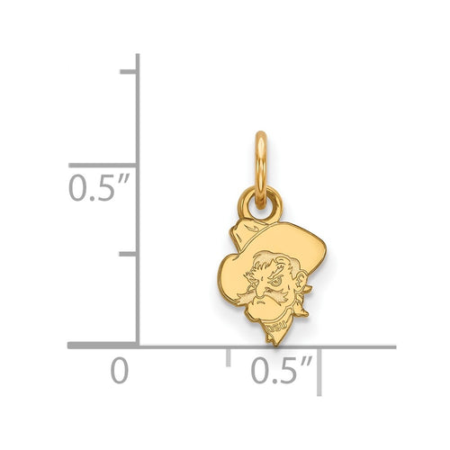 10k Gold LogoArt Oklahoma State University Cowboy Extra Small Pendant