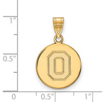 10k Gold LogoArt The Ohio State University Letter O Medium Disc Pendant