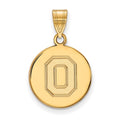 10k Gold LogoArt The Ohio State University Letter O Medium Disc Pendant