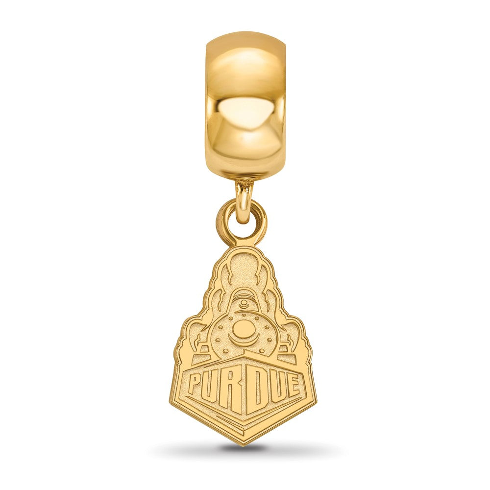 Sterling Silver Gold-plated LogoArt Purdue University Boilermakers Train Logo Small Dangle Bead Charm