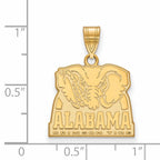10k Gold LogoArt University of Alabama Elephant Medium Pendant